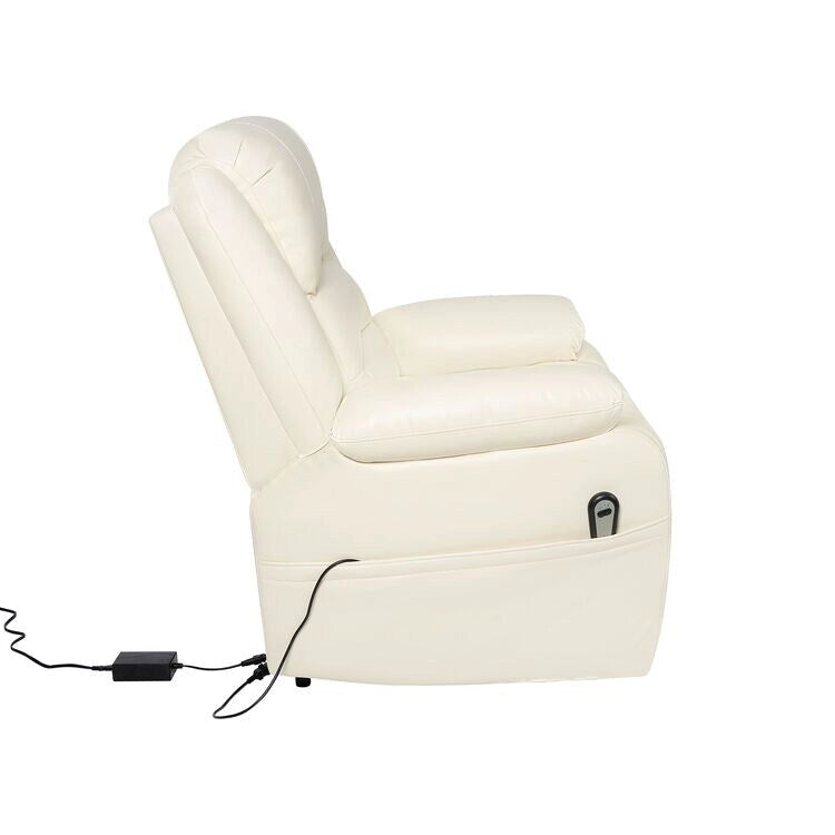 Sillón reclinable eléctrico de lujo con elevador asistido y respaldo dividido, para personas mayores, de piel sintética