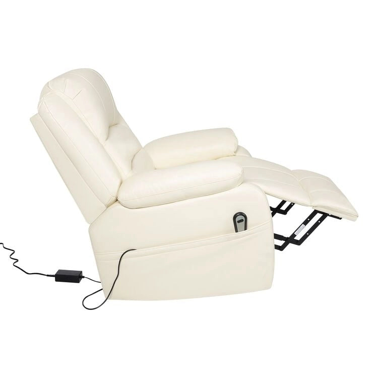Sillón reclinable eléctrico de lujo con elevador asistido y respaldo dividido, para personas mayores, de piel sintética