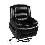 Sillón reclinable eléctrico de lujo con elevador asistido y respaldo dividido, para personas mayores, de piel sintética