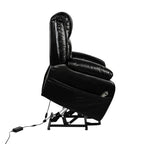 Sillón reclinable eléctrico de lujo con elevador asistido y respaldo dividido, para personas mayores, de piel sintética
