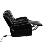 Sillón reclinable eléctrico de lujo con elevador asistido y respaldo dividido, para personas mayores, de piel sintética