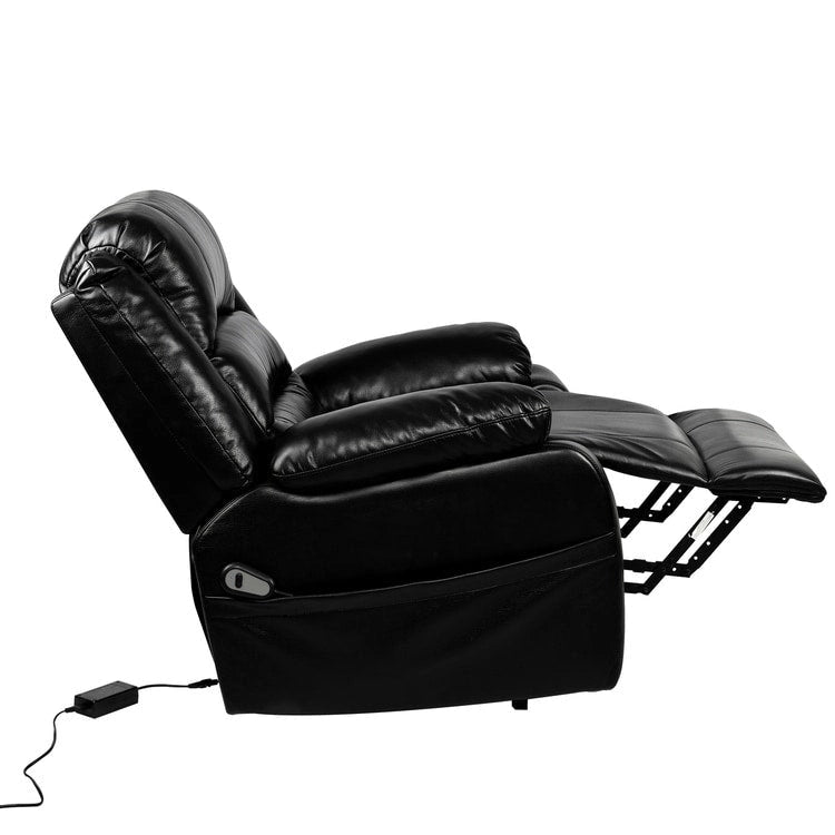 Sillón reclinable eléctrico de lujo con elevador asistido y respaldo dividido, para personas mayores, de piel sintética