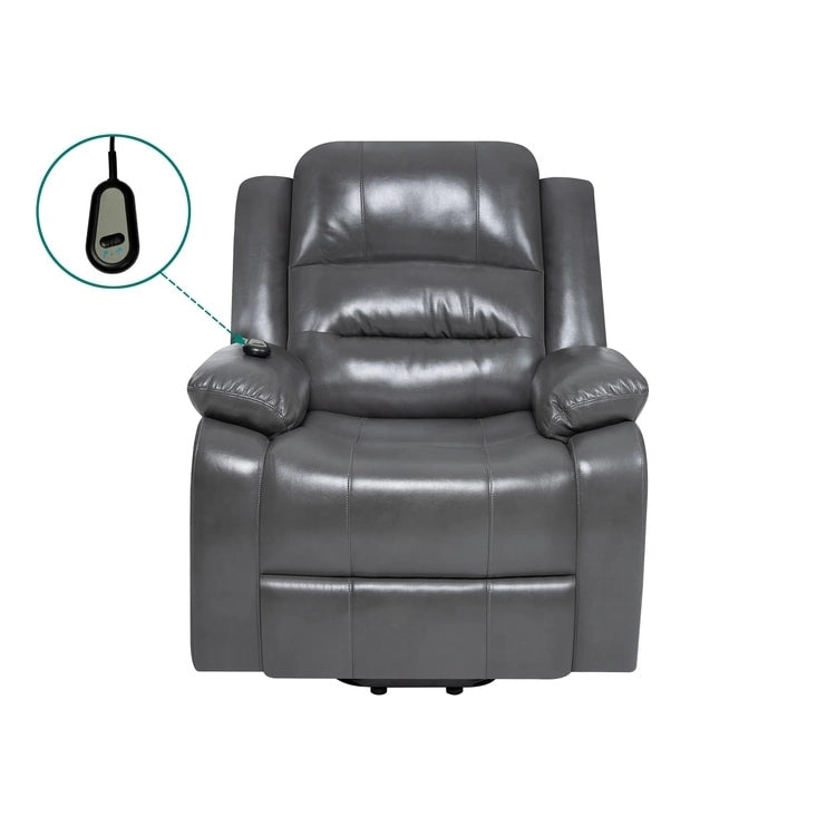 Sillón reclinable eléctrico de lujo con elevador asistido y respaldo dividido, para personas mayores, de piel sintética