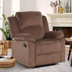 Sillón reclinable manual con acolchado suave, tejido transpirable y respetuoso con la piel