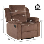 Sillón reclinable manual con acolchado suave, tejido transpirable y respetuoso con la piel