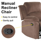 Sillón reclinable manual con acolchado suave, tejido transpirable y respetuoso con la piel