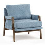 Sillón de ocio tapizado en chenilla de 30 W, estilo moderno de mediados de siglo