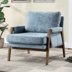 Sillón de ocio tapizado en chenilla de 30 W, estilo moderno de mediados de siglo