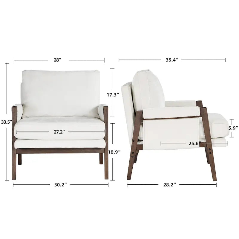 Sillón de ocio tapizado en chenilla de 30 W, estilo moderno de mediados de siglo