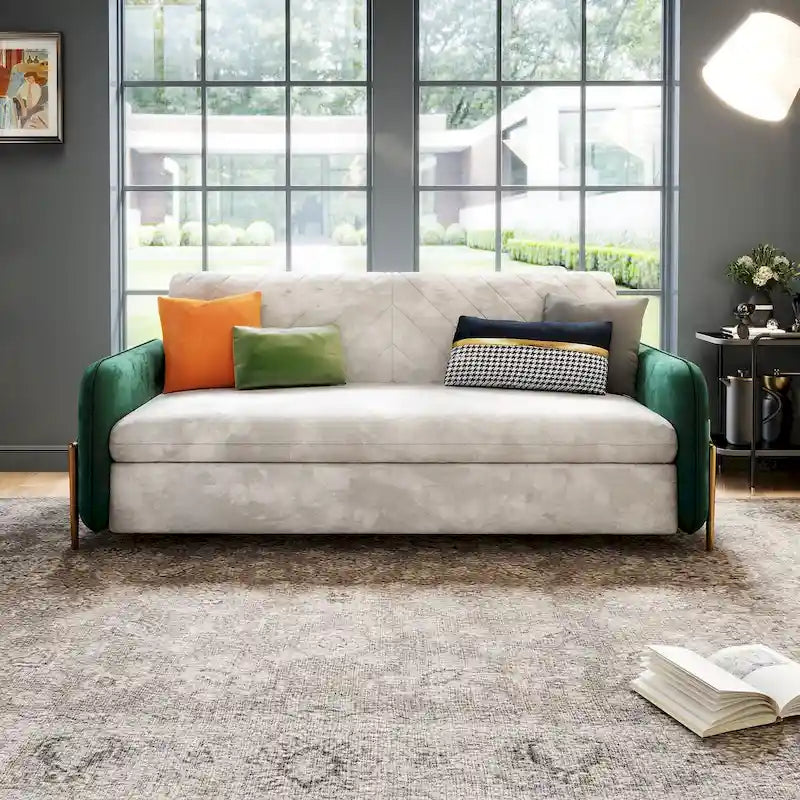 Sofá Cama Queen Moderno de 67 pulg. de Ancho con Deslizamiento