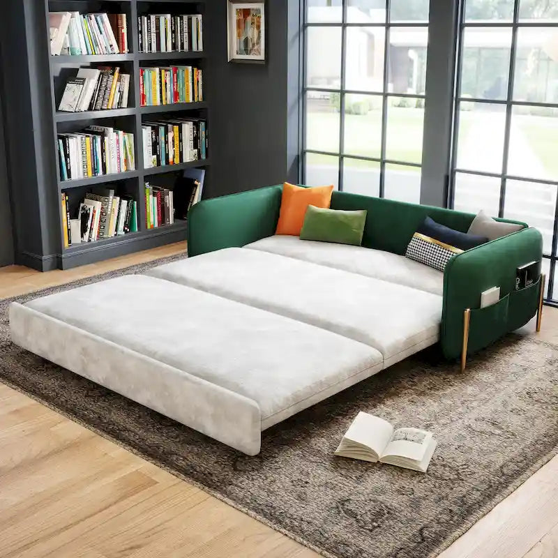 Sofá Cama Queen Moderno de 67 pulg. de Ancho con Deslizamiento
