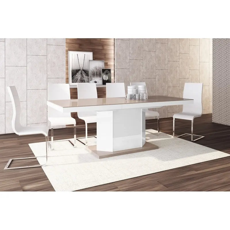 Mesa de comedor extensible con almacenamiento