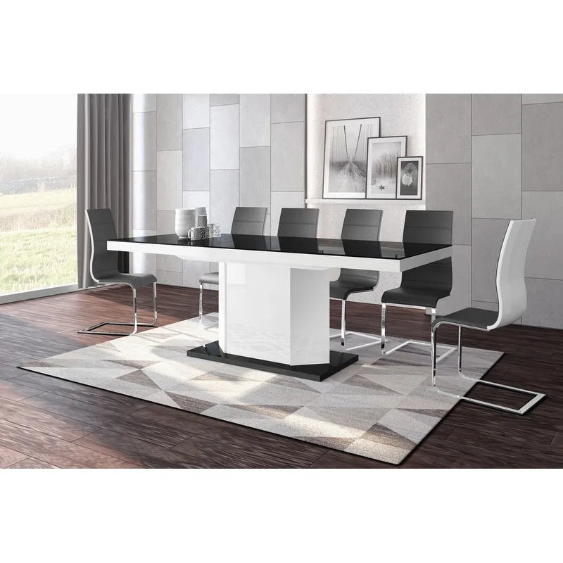Mesa de comedor extensible con almacenamiento