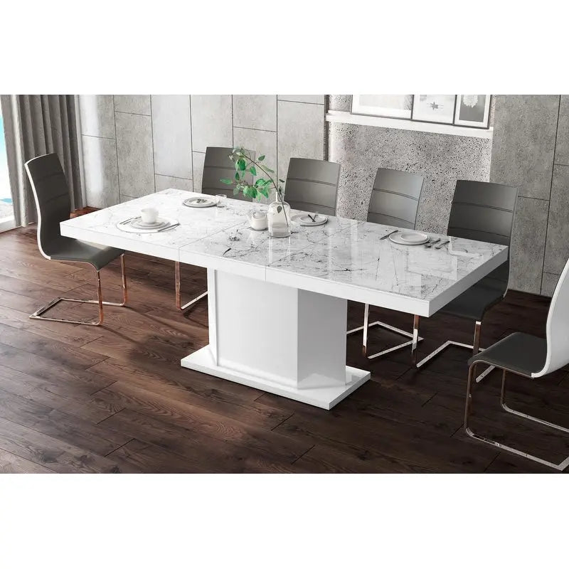 Mesa de comedor extensible con almacenamiento
