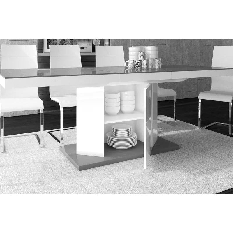 Mesa de comedor extensible con almacenamiento