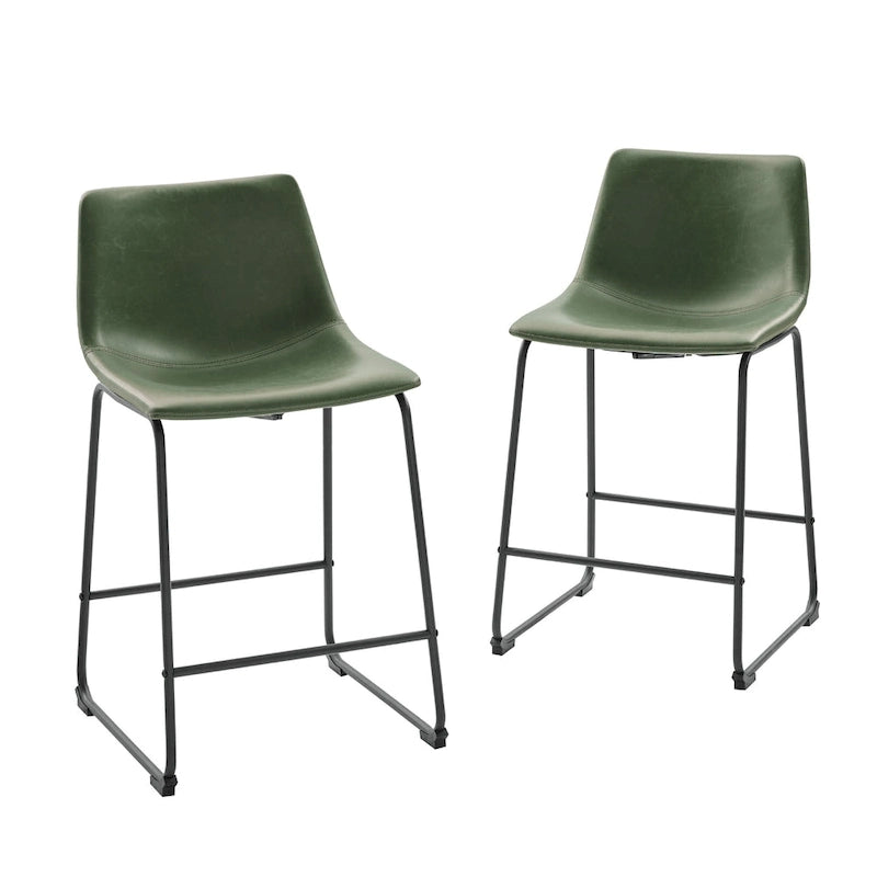 Taburete de mostrador de cuero sintético de 26 pulgadas