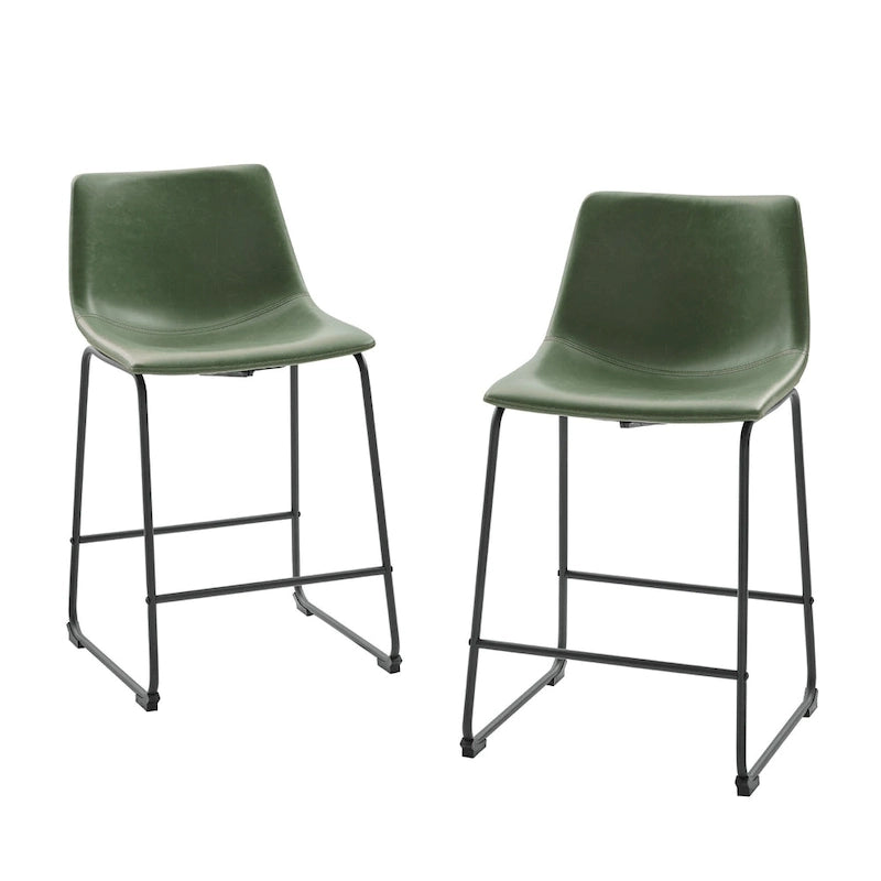 Taburete de mostrador de cuero sintético de 26 pulgadas