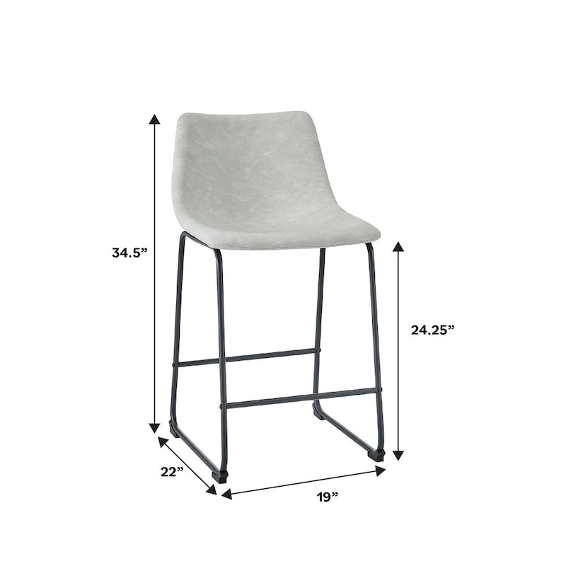 Taburete de mostrador de cuero sintético de 26 pulgadas