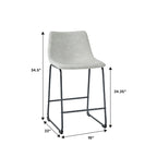 Taburete de mostrador de cuero sintético de 26 pulgadas
