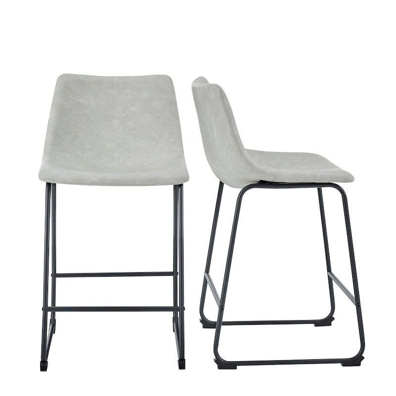 Taburete de mostrador de cuero sintético de 26 pulgadas