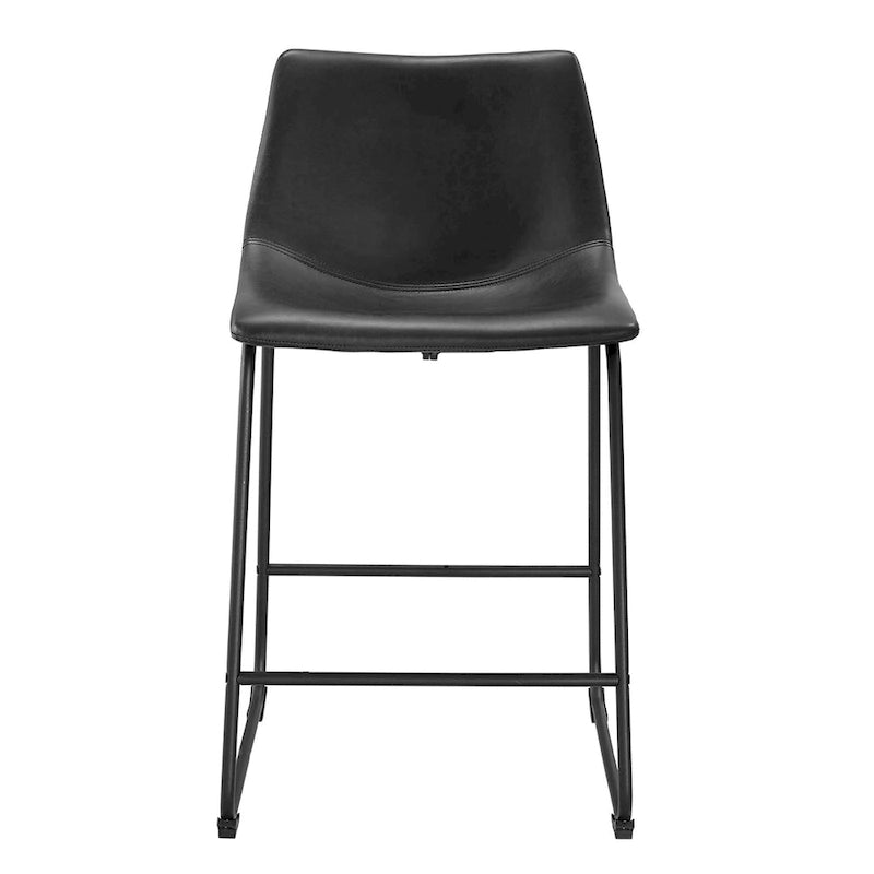 Taburete de mostrador de cuero sintético de 26 pulgadas