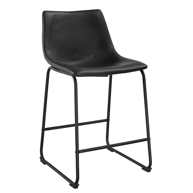 Taburete de mostrador de cuero sintético de 26 pulgadas