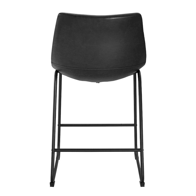 Taburete de mostrador de cuero sintético de 26 pulgadas