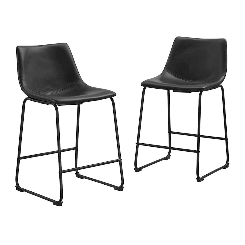 Taburete de mostrador de cuero sintético de 26 pulgadas