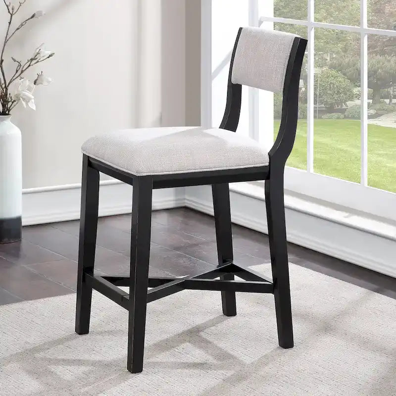 Taburete de mostrador de madera maciza Burbank