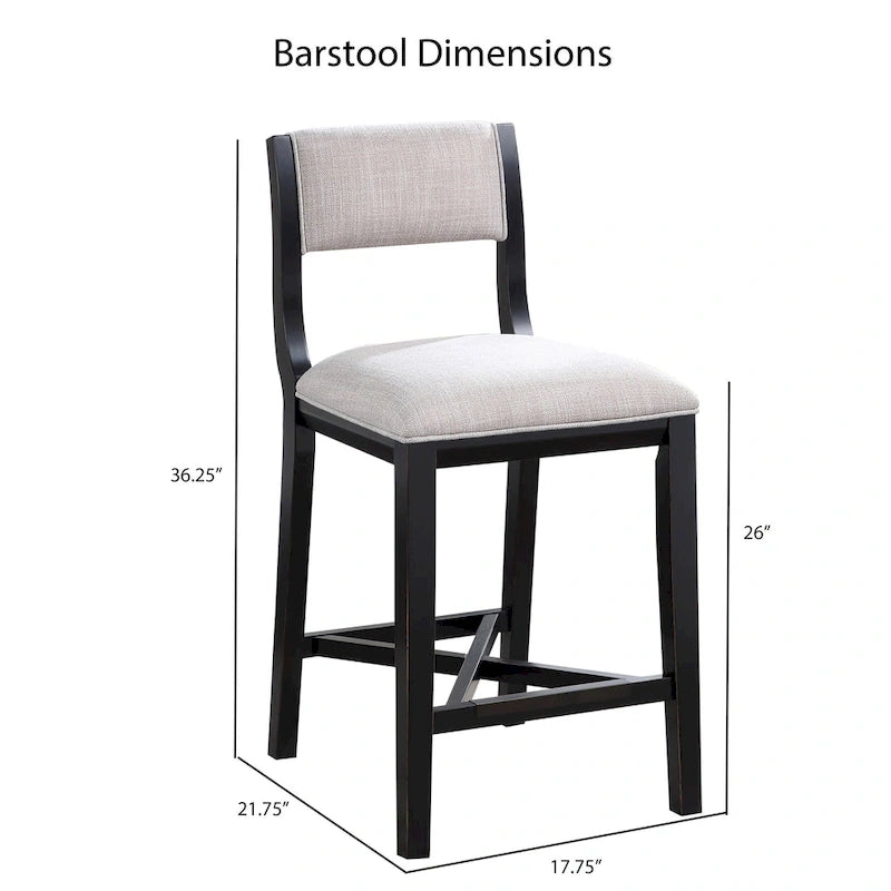 Taburete de mostrador de madera maciza Burbank
