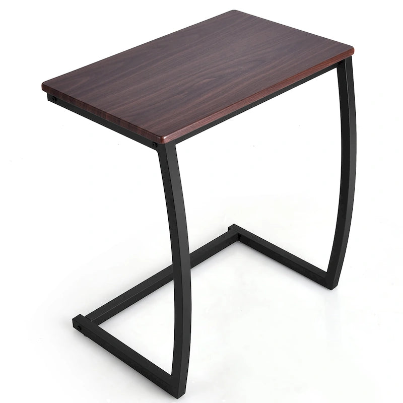 Mesa auxiliar de sofá, mesa auxiliar con forma de C, mesa auxiliar, mesa de bandeja para TV