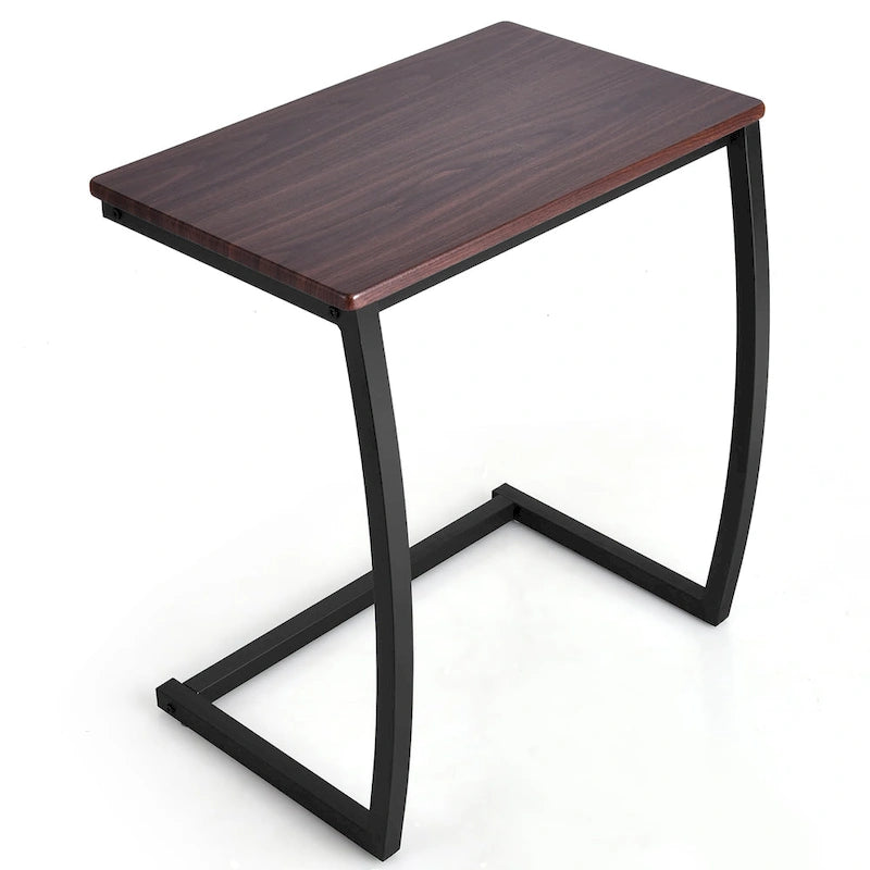 Mesa auxiliar de sofá, mesa auxiliar con forma de C, mesa auxiliar, mesa de bandeja para TV