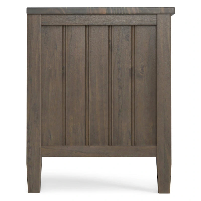 Mueble contemporáneo de madera maciza para TV y multimedia de 50 pulgadas de ancho en color marrón ahumado para televisores de hasta 55 pulgadas - 16p x 50an x 20al