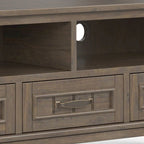 Mueble contemporáneo de madera maciza para TV y multimedia de 50 pulgadas de ancho en color marrón ahumado para televisores de hasta 55 pulgadas - 16p x 50an x 20al