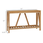 Mesa consola rústica con estante de almacenamiento
