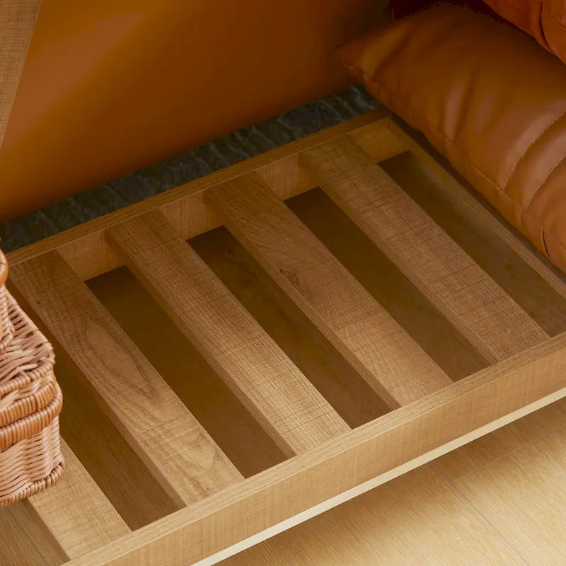 Mesa consola rústica con estante de almacenamiento