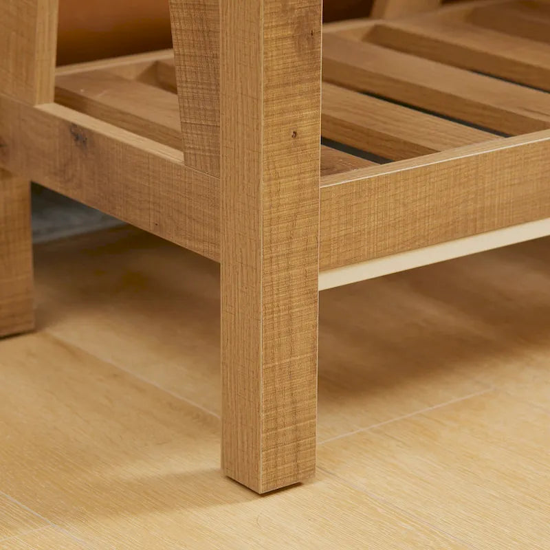 Mesa consola rústica con estante de almacenamiento