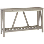 Mesa consola rústica con estante de almacenamiento