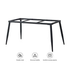 Mesa de comedor de cocina rectangular blanca de 70,8 pulgadas, con tablero de mármol de piedra sinterizada y patas de metal