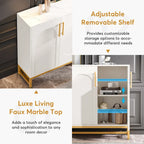 Mueble aparador con almacenamiento, aparador moderno de 4 puertas con estante ajustable para sala de estar, cocina, comedor, pasillo