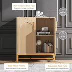 Mueble aparador con almacenamiento, aparador moderno de 4 puertas con estante ajustable para sala de estar, cocina, comedor, pasillo