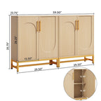 Mueble aparador con almacenamiento, aparador moderno de 4 puertas con estante ajustable para sala de estar, cocina, comedor, pasillo