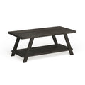 Mesa de centro contemporánea con estante de madera replicada