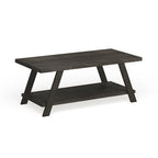 Mesa de centro contemporánea con estante de madera replicada