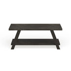 Mesa de centro contemporánea con estante de madera replicada