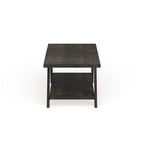 Mesa de centro contemporánea con estante de madera replicada