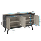 Aparador de cocina de 55 pulgadas, mesa de buffet, barra de café con almacenamiento y puertas para comedor, sala de estar, entrada