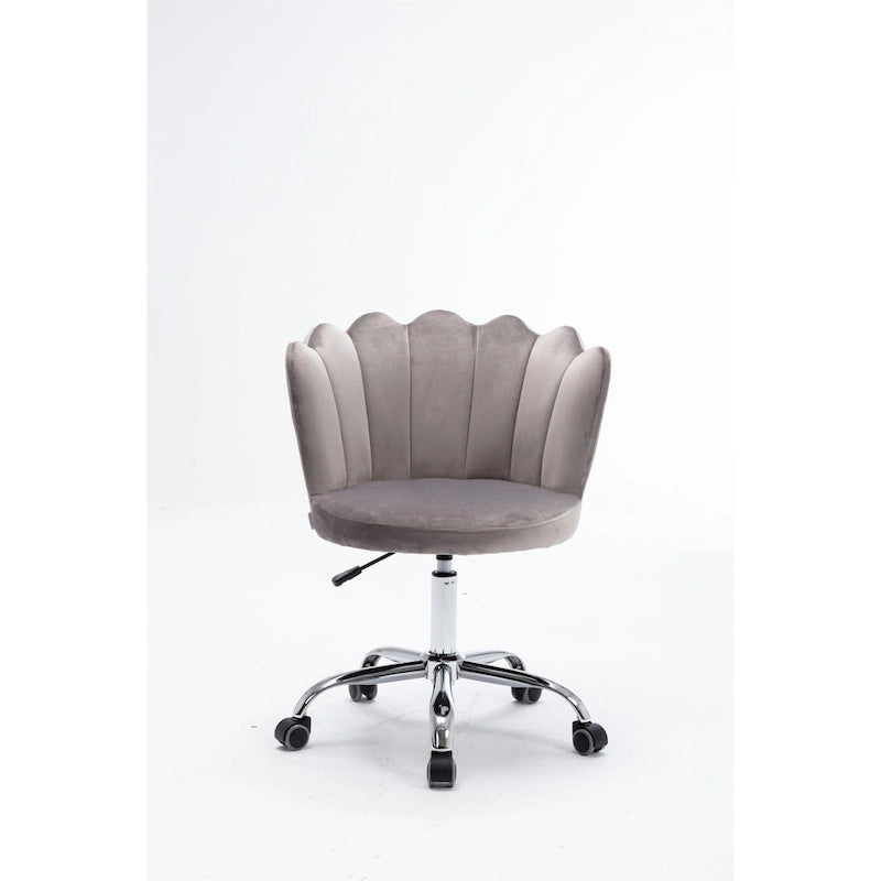 Silla de oficina doméstica giratoria tapizada en terciopelo con altura ajustable