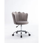Silla de oficina doméstica giratoria tapizada en terciopelo con altura ajustable