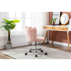 Silla de oficina doméstica giratoria tapizada en terciopelo con altura ajustable